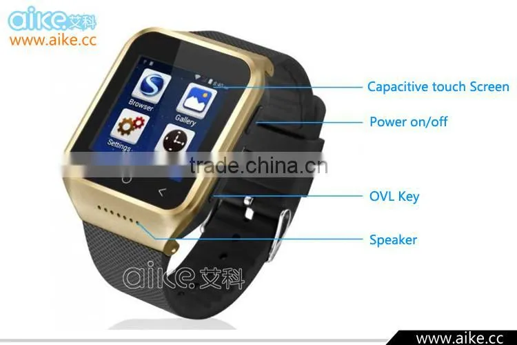 S8 Smart Watch Phone Bluetooth 4.0 Android 4.4 Wifi 3G WCDMA Dual Core MTK6572 512MB 8GB GPS 5.0MP Camera Wrist watch Smartphone