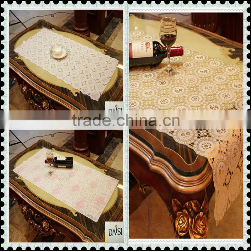 gold long lace tablecover