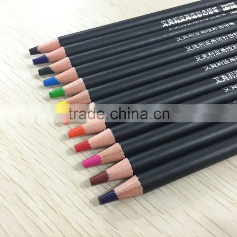 7" standard size round shape high quality 4.0mm color pencil with dipped end