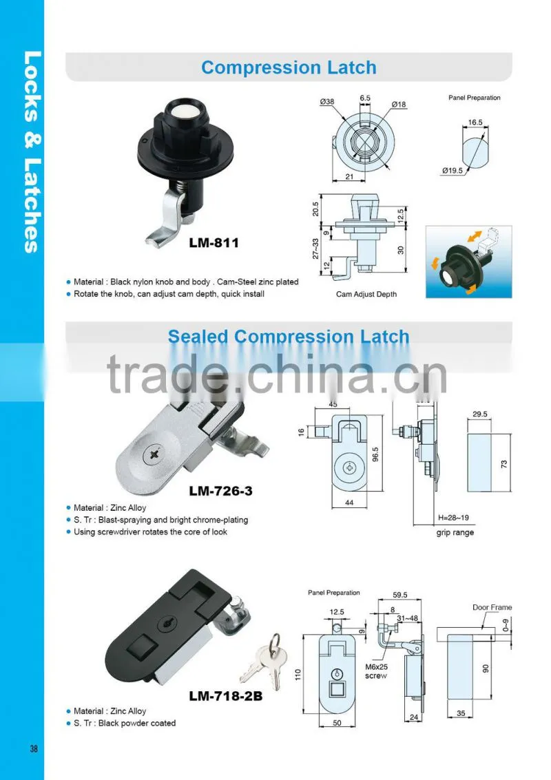 LM-718-2B farm equipment high Machinery tools quality push button panel lock