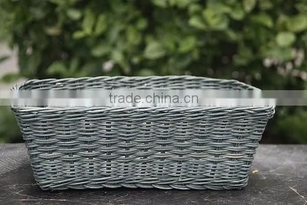Natural rattan storage basket with lid