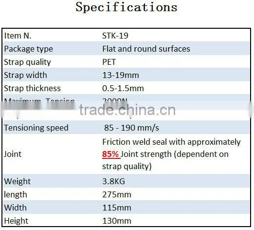 Pneumatic sealless plastic strapping tool