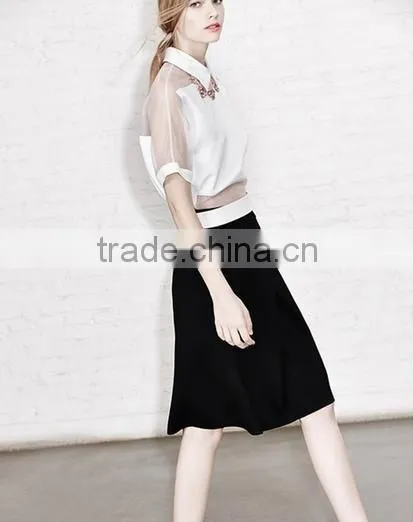 2016 Fashion White Blouse For Women With Western Style