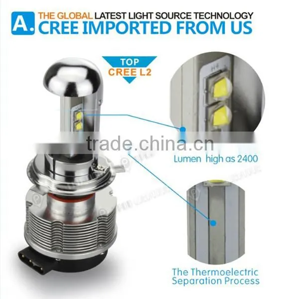 High lumens Hi/Lo Beam DC 12-24V Cree 2400LM 40w cree led car headlight