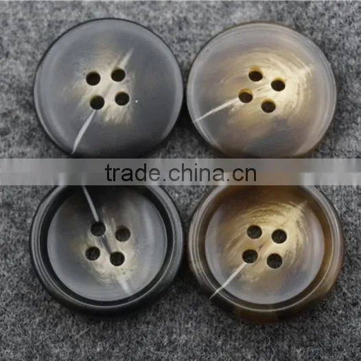 CAFE COLOR 4-HOLES RESIN FASTENER BUFFLO BUTTON FOR GARMENT