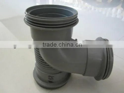Plastic Female Equal Three-Way Tee With Thread Soundproof Pipe Fitting Injection Moulding/Collapsible Core