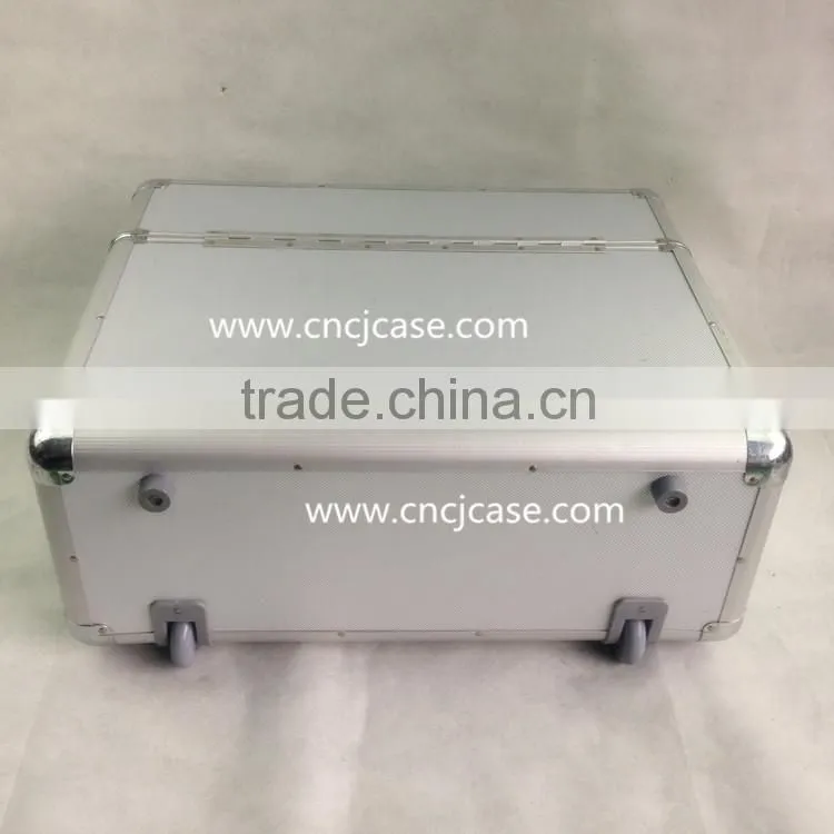 abs aluminum trolley case with sandwich zipper bag