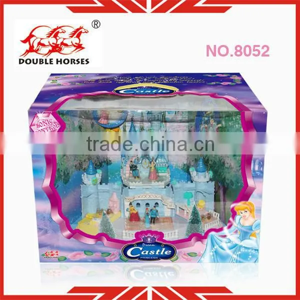 Electric voice control castle toy with plastic material