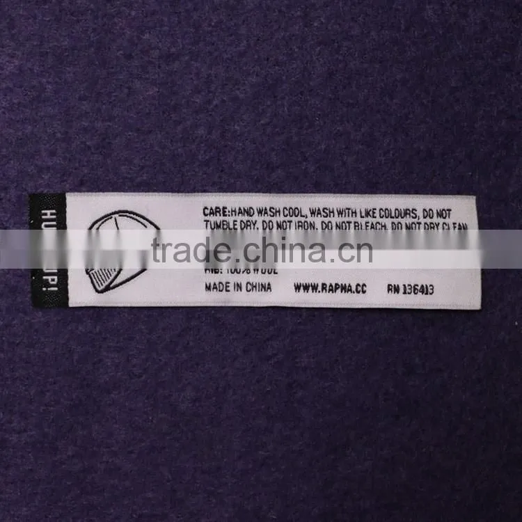 Shenzhen Hot Sale Clothing Center fold Computerized Woven Label