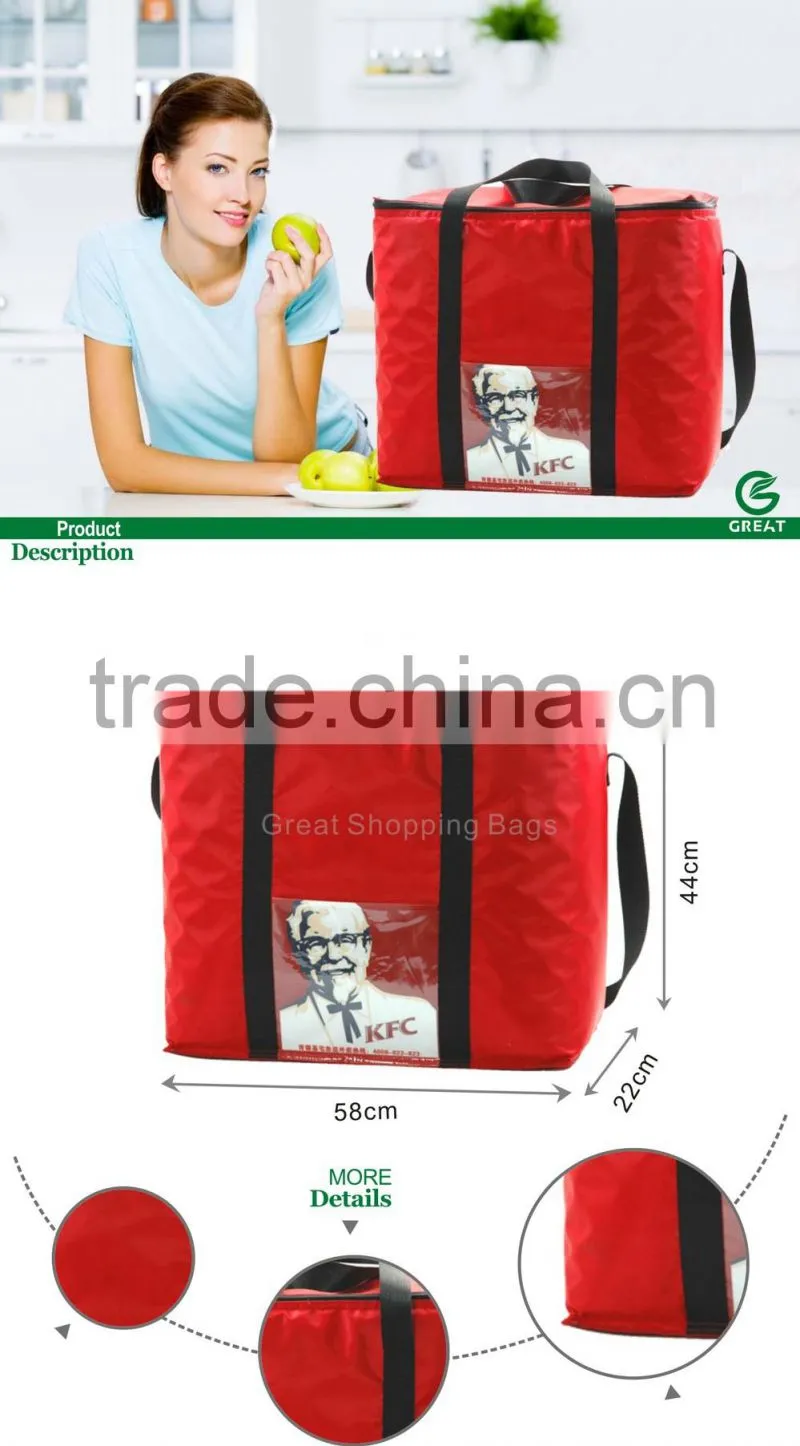 Heavy-duty Vinyl Insulated Hot Food Delivery Bags