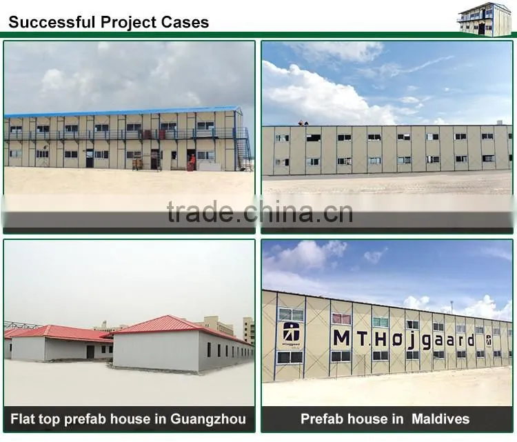 two floor prefabricated house with fence and decorative roof tile