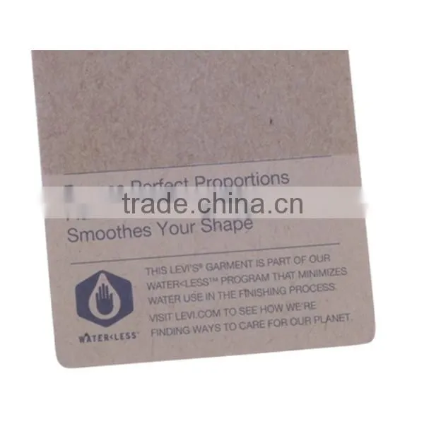 Printed craft paper hang tag for jeans