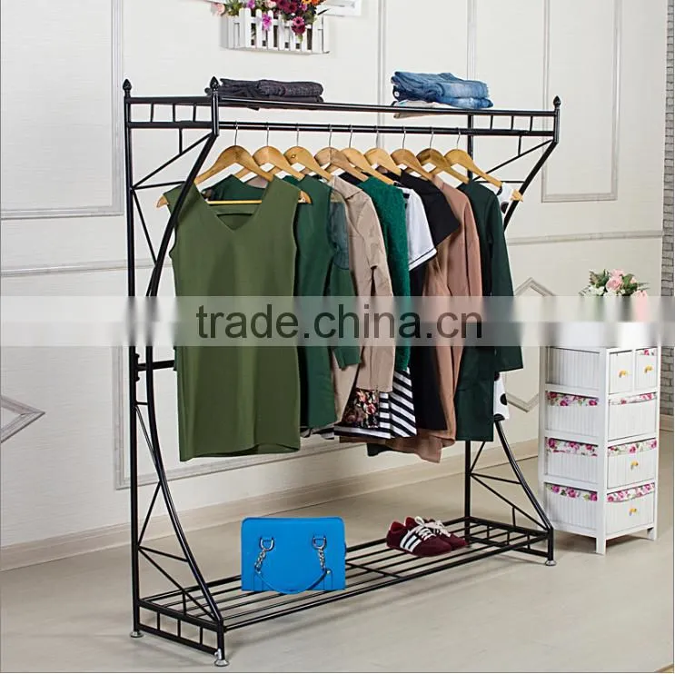 Single Side metal Cloth Display Rack And Handbag Display Shelf Stand