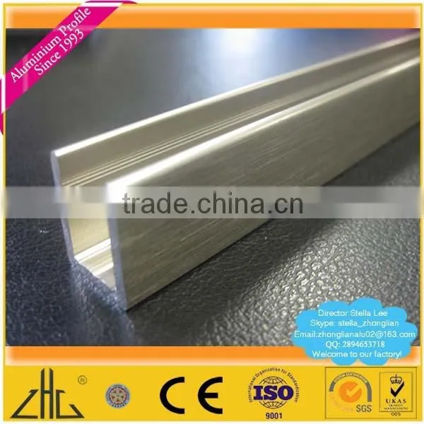 Wow!! brushed polish aluminium kitchen cabinet handle/ brush polished aluminium profile factory/brush polish aluminium extrusion