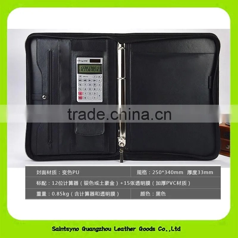 2016 New arrival leather business card folder a4 leather bound folder
