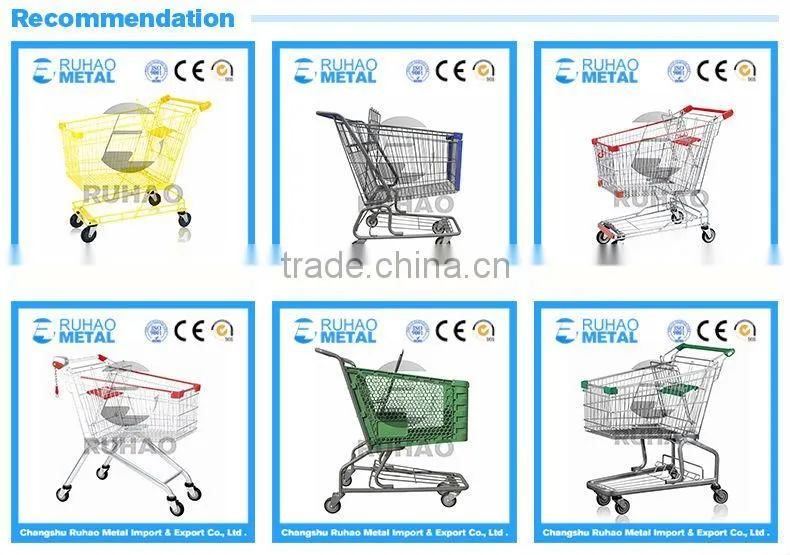 Russian Style Feet 100L Supermarket Hand Cart Metal Trolley