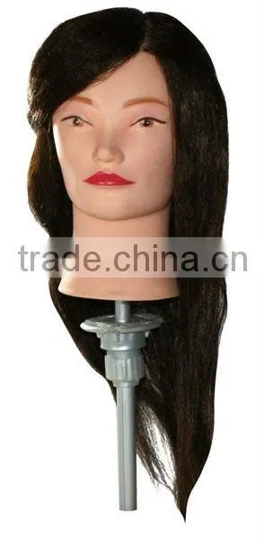100%human hair for salon hairdressing training wig