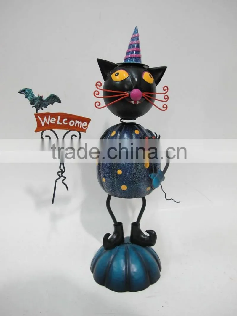 metal halloween glitter spider candle holder for halloween decoration