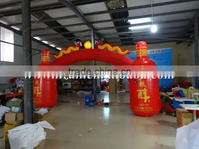 Advertising Event Inflatable Arch with Bottle Decoration