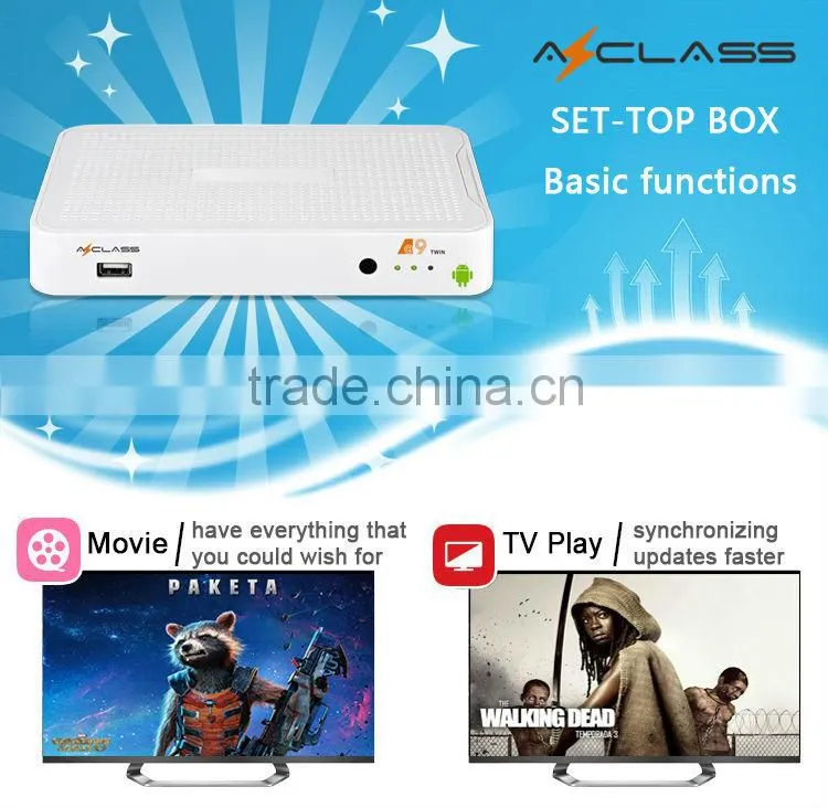 2015 new Azclass A9 Iptv Set Top Box Stalker, Amlogic Quad Core Android 4.4 Tv Box 2G/1, Android Iptv Set Top Box
