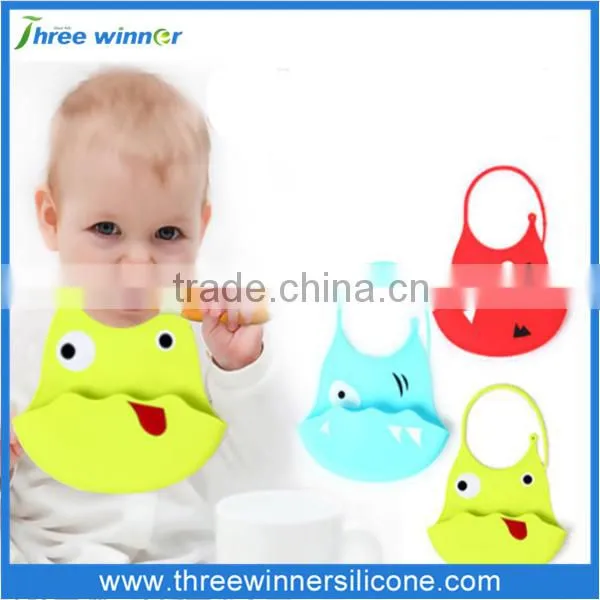 Food grade silicone bib with animal shape silicone bib for baby