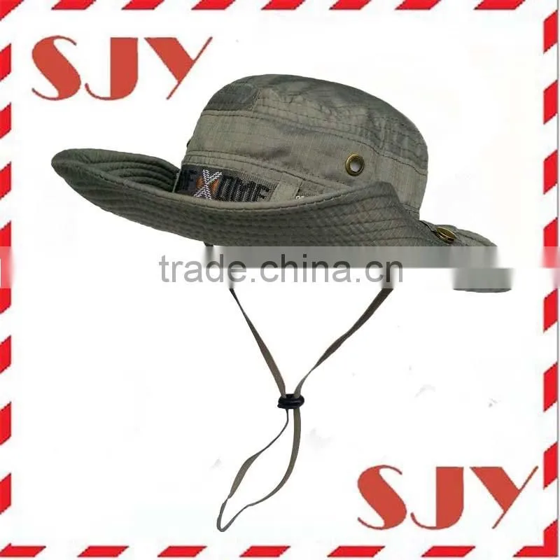 Outdoor Sportswear Fisherman Sun Hats Bucket Hat with Adjustable Pull String