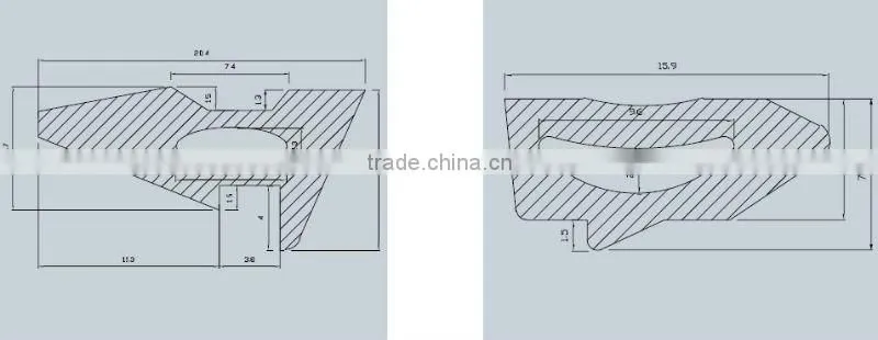 In-side glass rubber strip profile(EPDM, NBR, CR, SILICONE, PVC, composite)