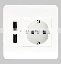 AC 100V-250V EU Socket 2 USB 5V DC 2.1A Charger Charging Power Wall Outlet