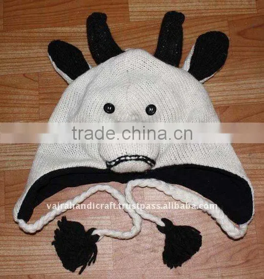 Nepal Woolen Inner Fleece Pink Winter Christmas Child Hat