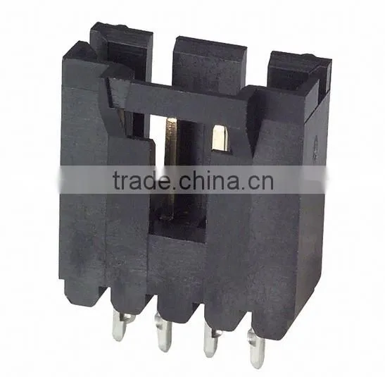 2.54mm vtertical pcb mounting orientation wire to board shrouded header connector TE 4 pin plug connector tyco 5-103908-3