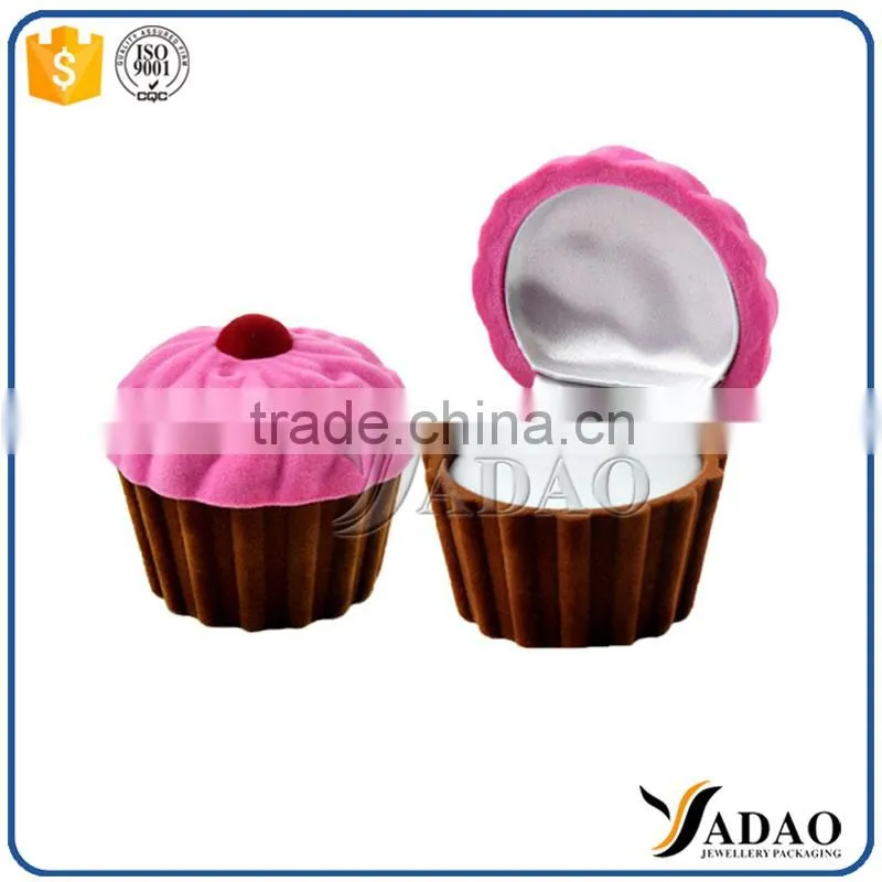 hot sale customized colorful small bear velvet box for ring with various sizes
