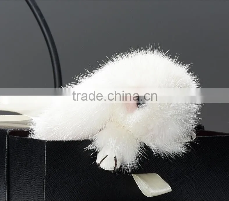 adorable rabbit fur bag charm