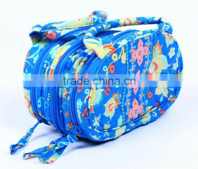 Z366 120924 Quilted cotton 100% cosmetic bag, make up bag