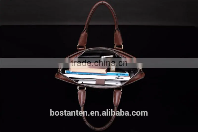 business brown leather men briefcase messenger hand bags fashion