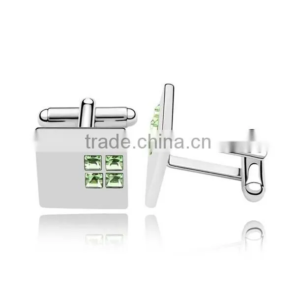 Alibaba customized latest metal silver cuff link jewelry mens shirts austria crystal cufflinks