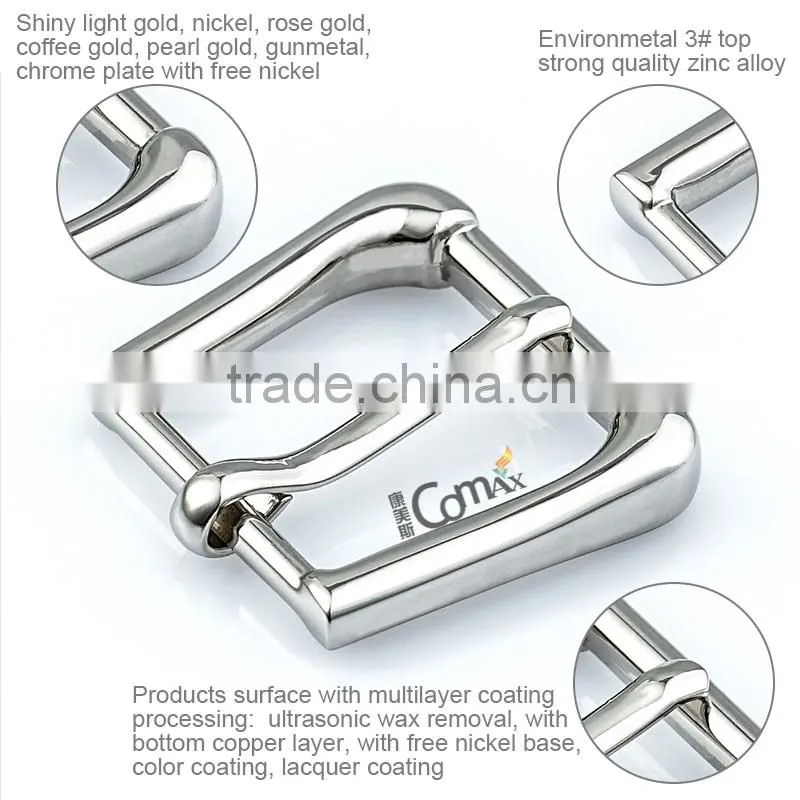 New design movable pin metal silver belt buckle