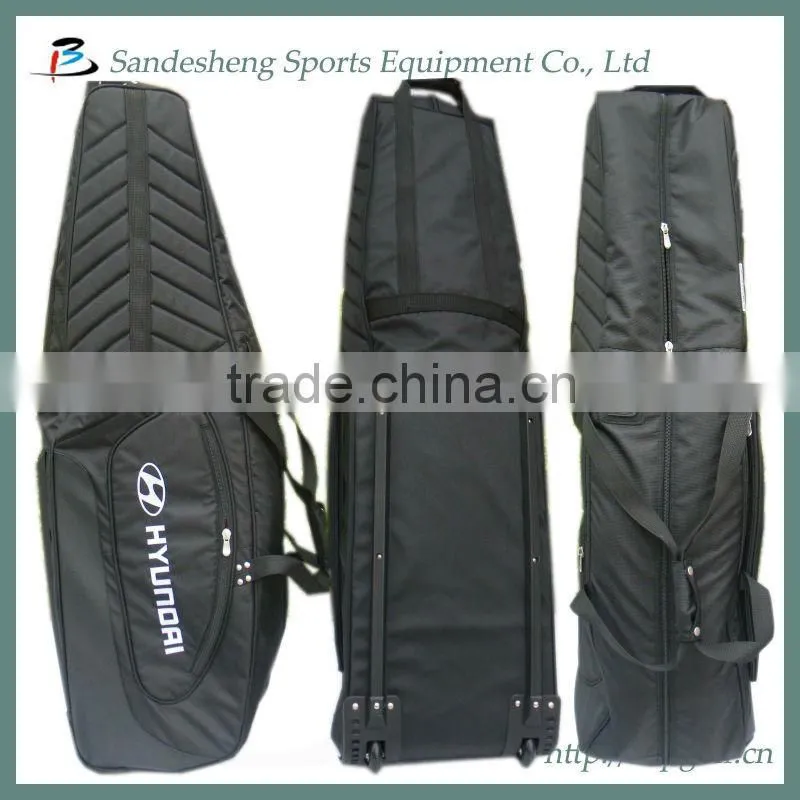 2016 new design foldable golf travel bag on wheels