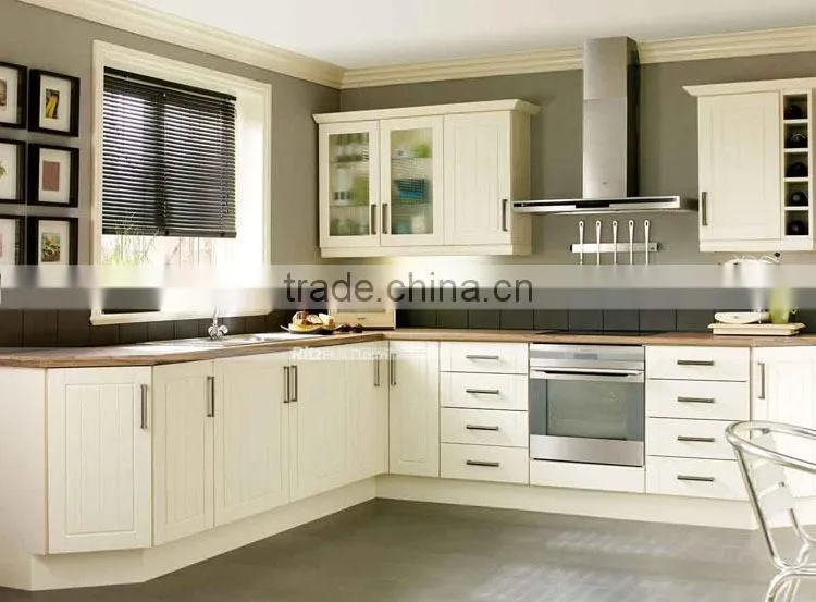 FREE 3D rendering prefab MDF kitchen cabinet with kitchen island