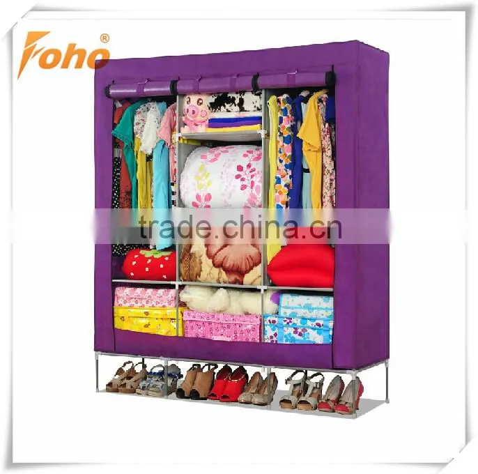 China Supplier non-woven plastic foldable wardrobe