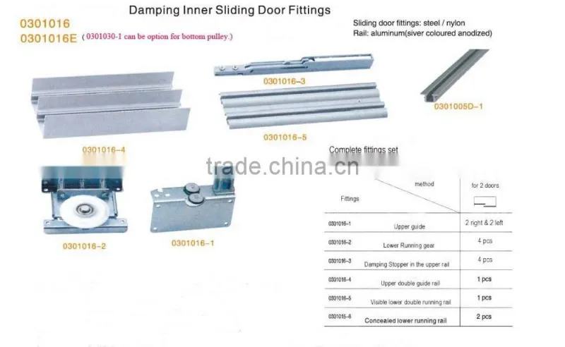 hot sell sliding door hardware mechanism with soft close
