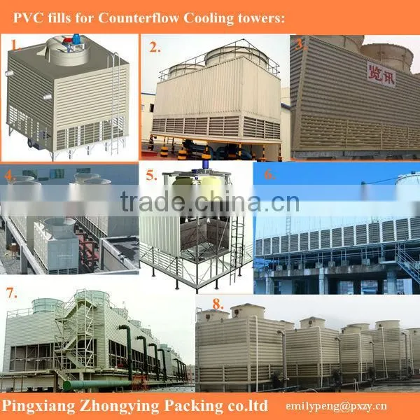 Stable performance&good elastic charctor PVC Cooling tower fills, Marley Cooling tower pvc fills