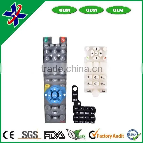 SGS High Quality Durable Soft Press Remote Controller Silicone Rubber Keypad