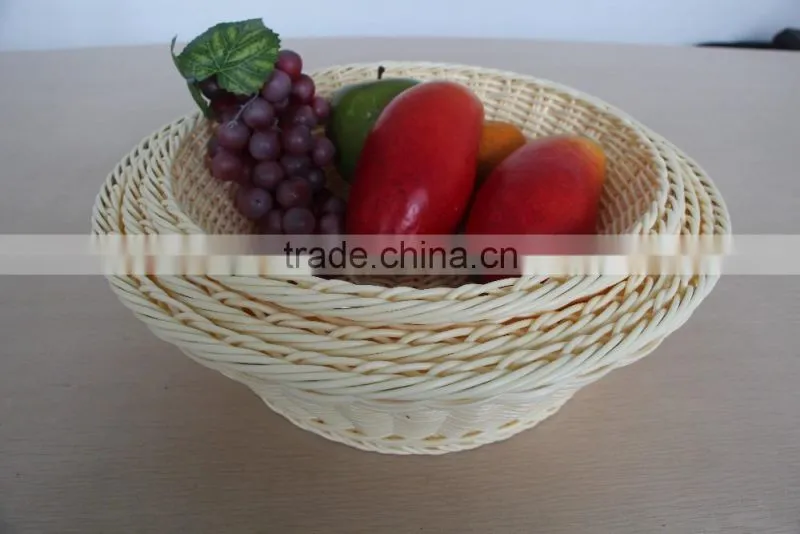 New design beautiful PP rattan bread basket set/3