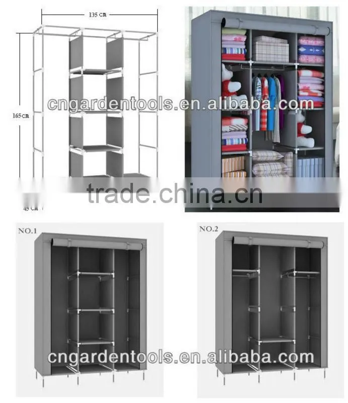 Modern Bedroom Steel Wardrobe, Single Clothing Storage Wardrobe