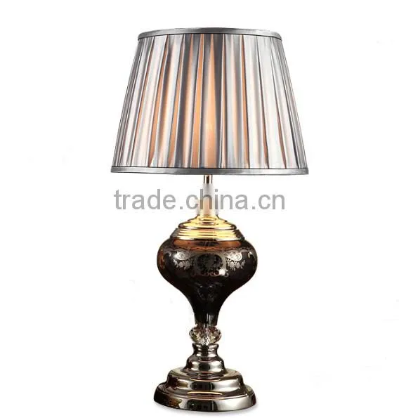 Glass carving K9 crystal decoration mental bottom home use table lamp