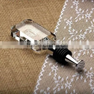engraved crystal bottle stopper wedding favor