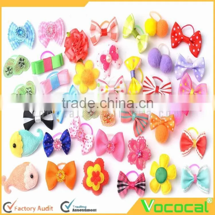 20 PCS Pet Hair Bows Hair Band Dog Puppy Cat Grooming Accessories Random Color and Style