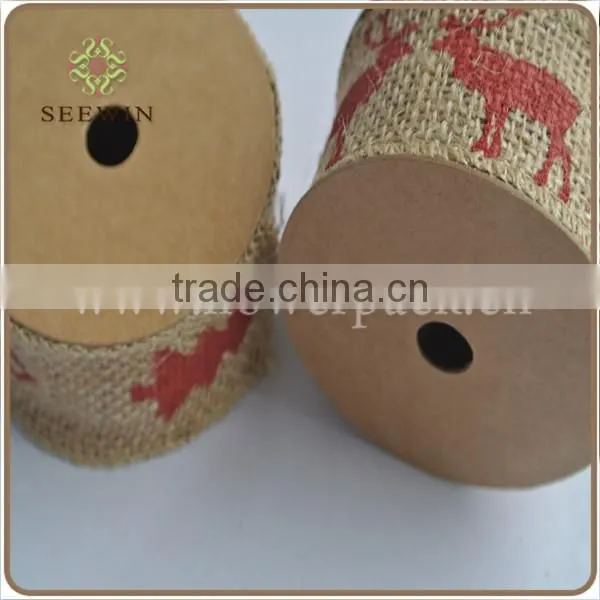 Hot sale color dot jute ribbon/natural jute ribbon/The jute ribbon of environmental protection