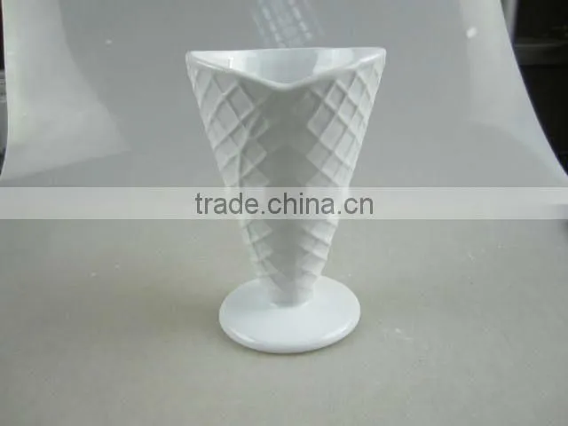 porcelain ice cream cup with funnel shape