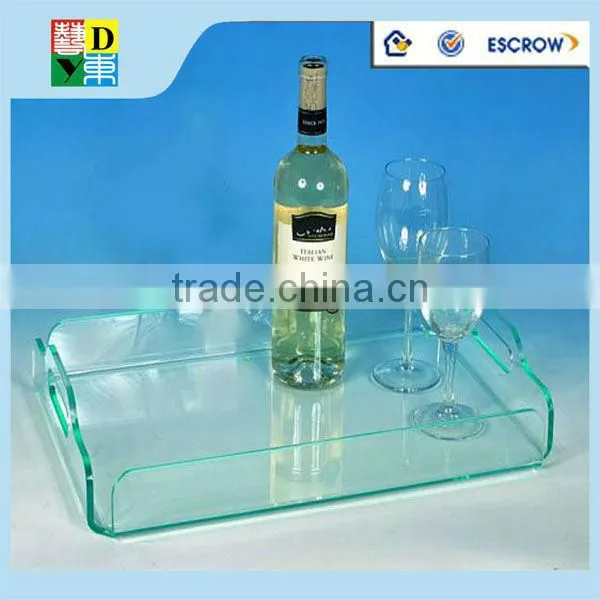 2015 acrylic food tray acrylic serving drink tray acrylic custom printed trays for hotel use PMMA material serving tray